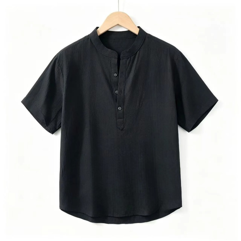 Men Cotton Linen Short-Sleeve  - Embellish Knit のレビューと価格