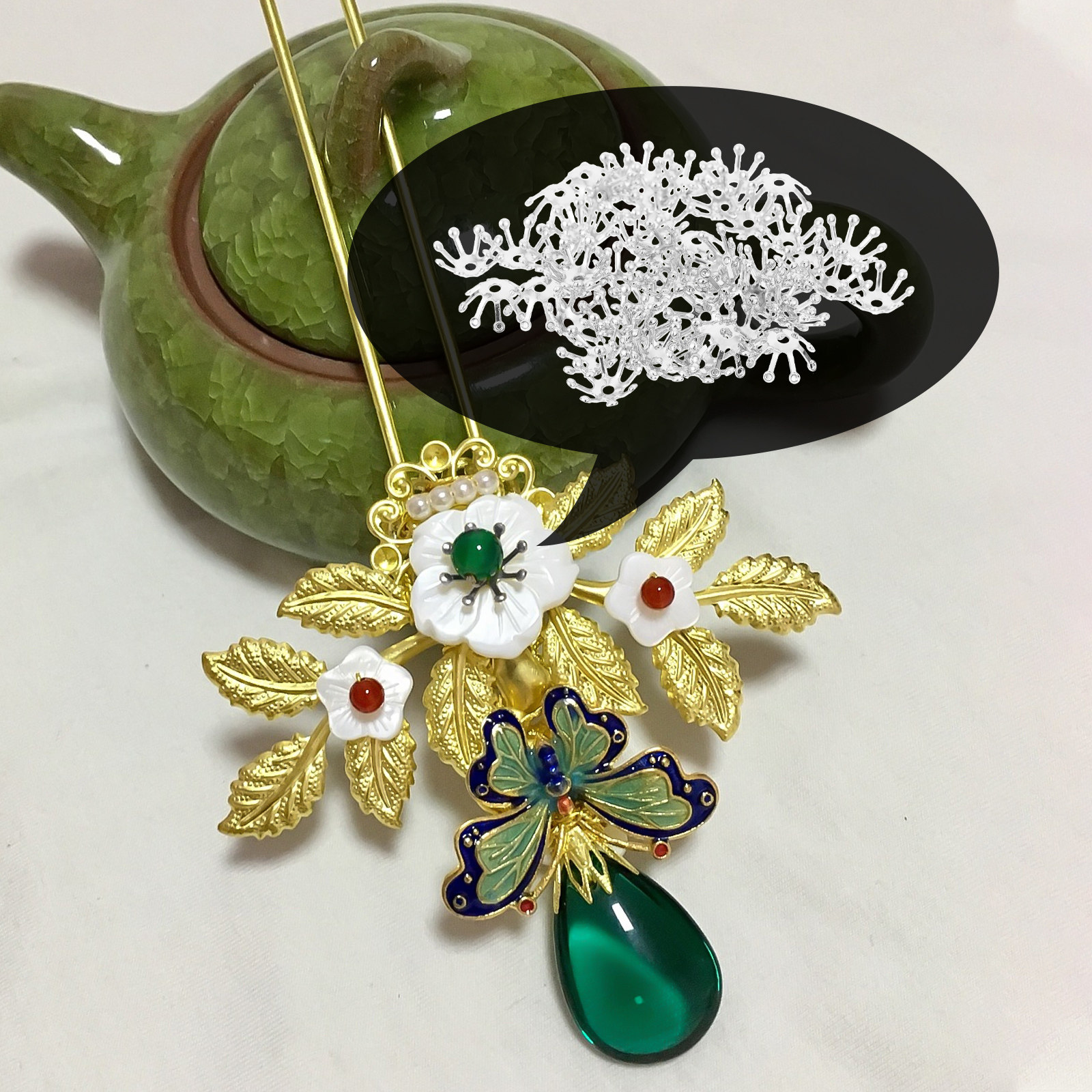 50Pcs Chic Flower Bud Shaped C - Embellish Craft のレビューと価格