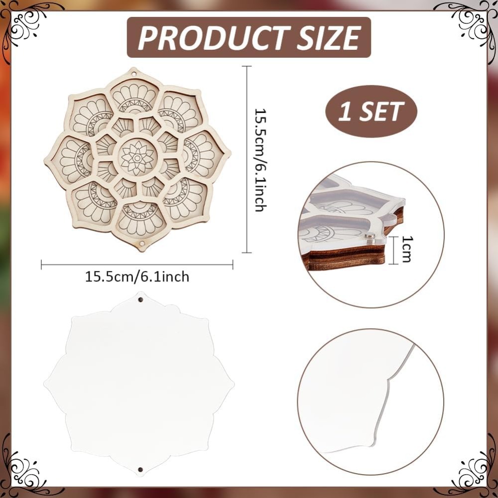 Wood Bead Organizer Tray Flowe - Craft Embellishment Storage のレビューと価格