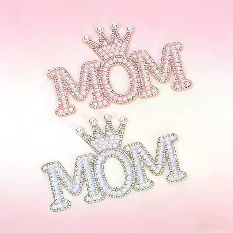 1PC Pearl Crown Mom Letter Pat - Sew On Rhinestone のレビューと価格