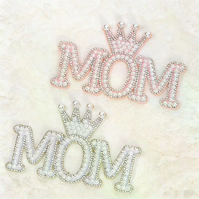 1PC Pearl Crown Mom Letter Pat - Sew On Rhinestone のレビューと価格