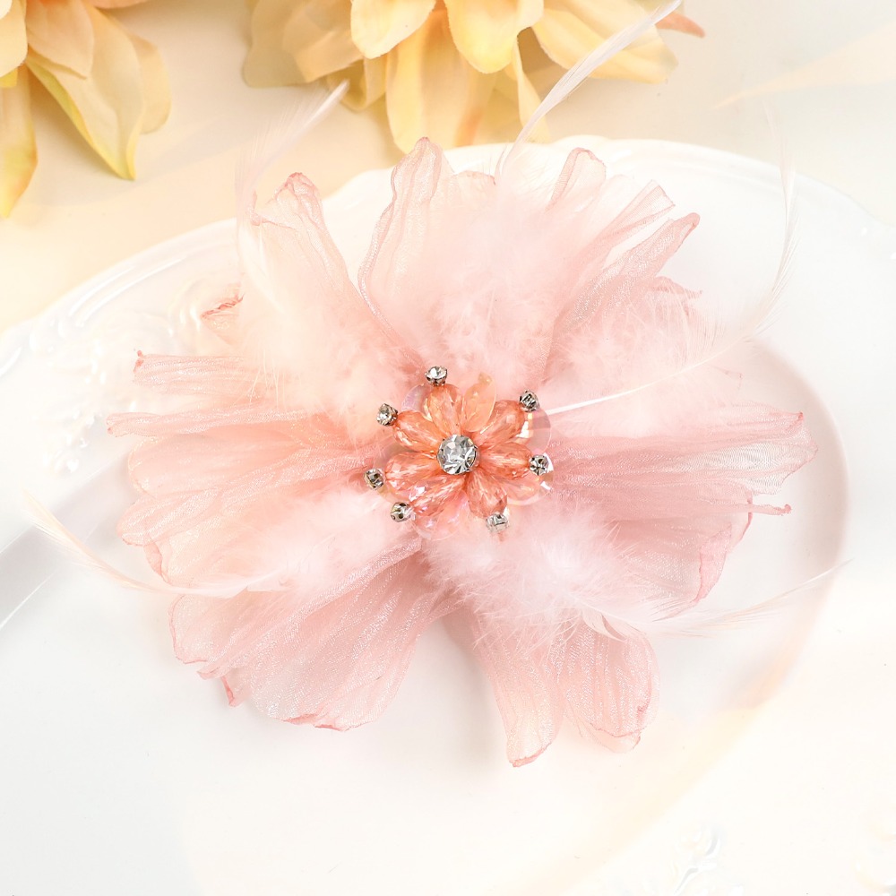 Handmade Mesh Feather Flower B - Crystal Mesh Fabric のレビューと価格