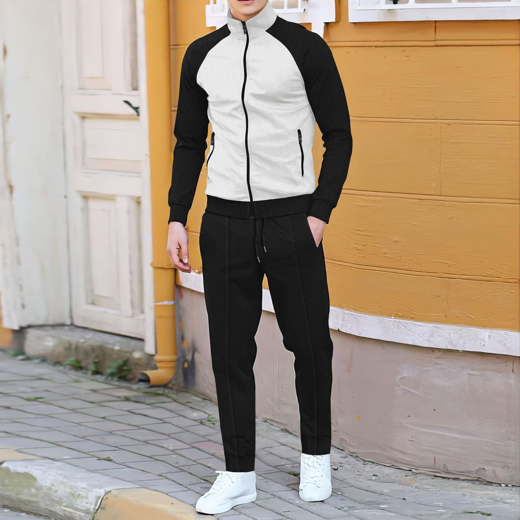 Men Casual Waffle Knit Track S - Embellish Knit のレビューと価格