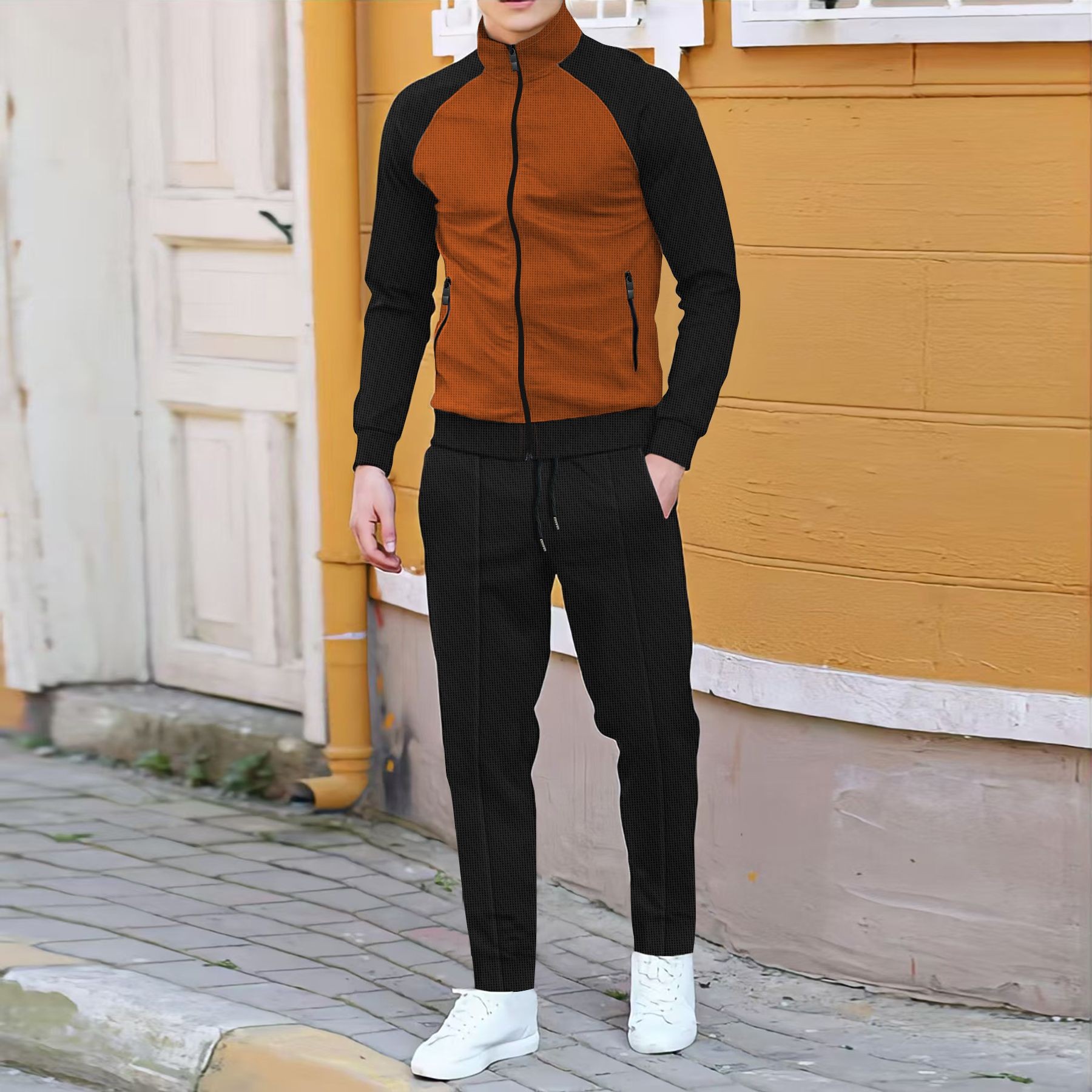 Men Casual Waffle Knit Track S - Embellish Knit のレビューと価格