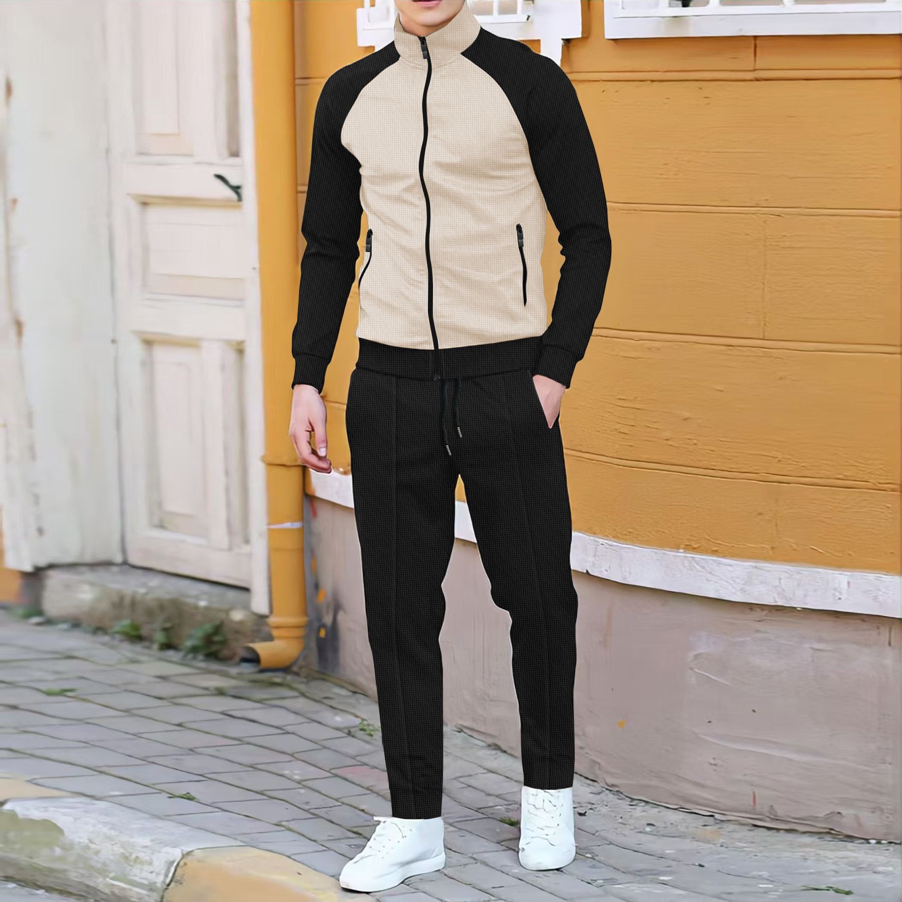 Men Casual Waffle Knit Track S - Embellish Knit のレビューと価格