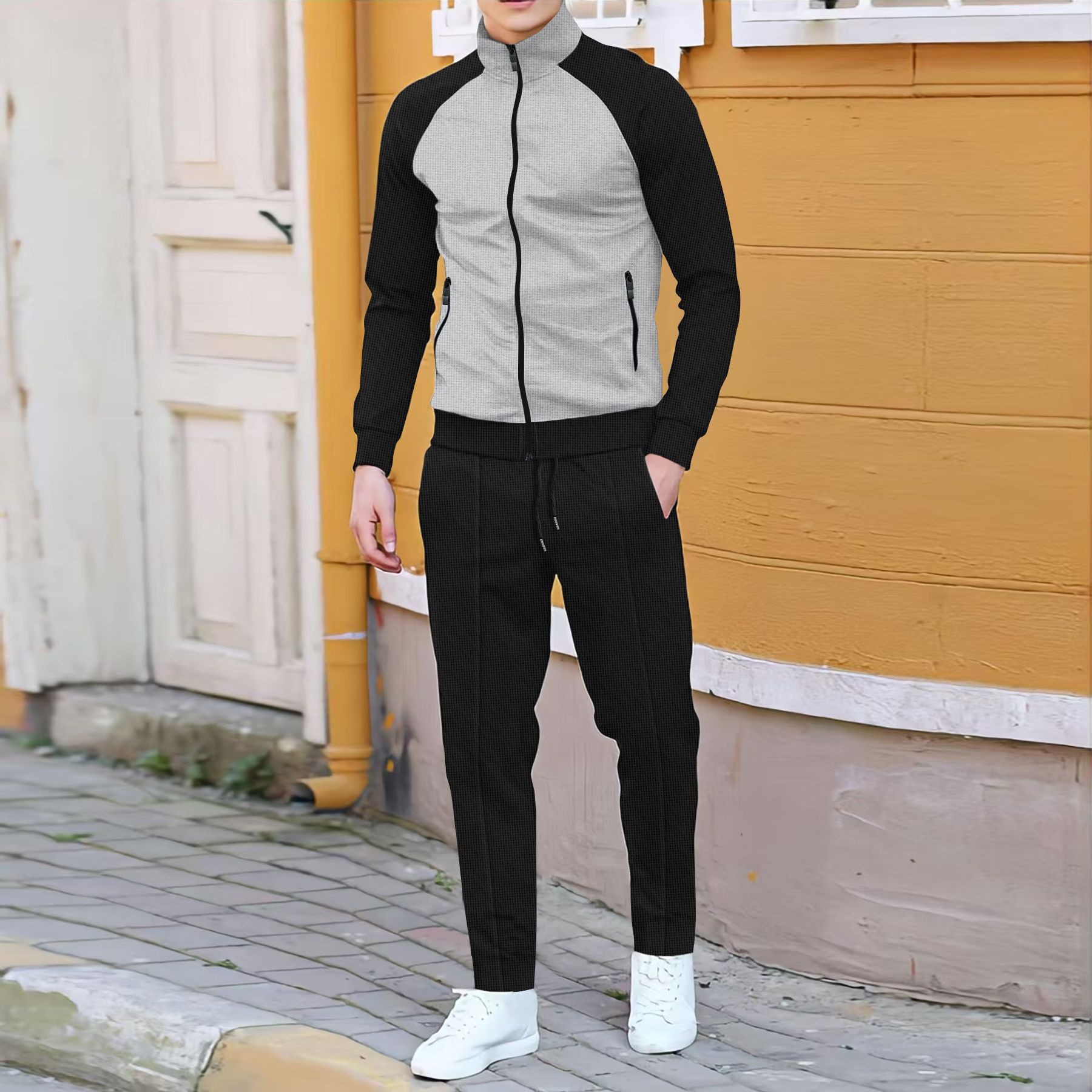 Men Casual Waffle Knit Track S - Embellish Knit のレビューと価格