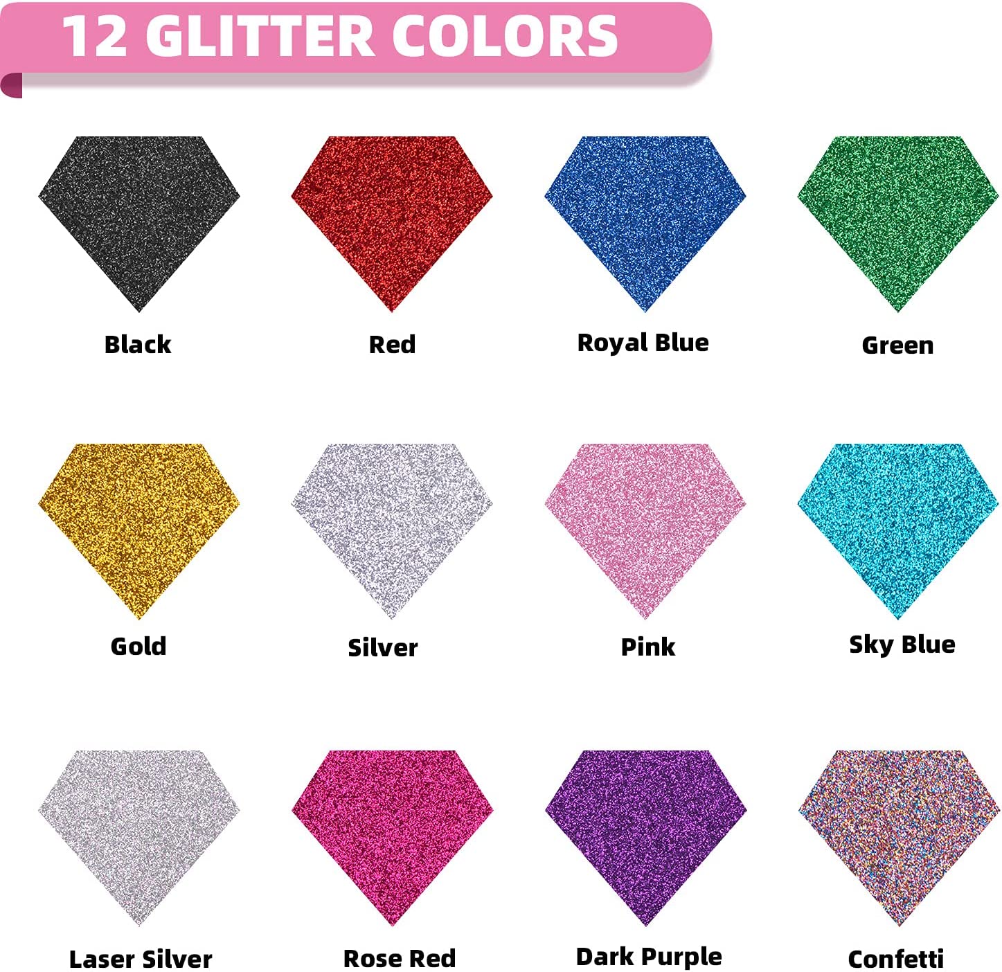 HTVRONT 12 Pack Glitter HTV He - Glitter Vinyl Roll のレビューと価格