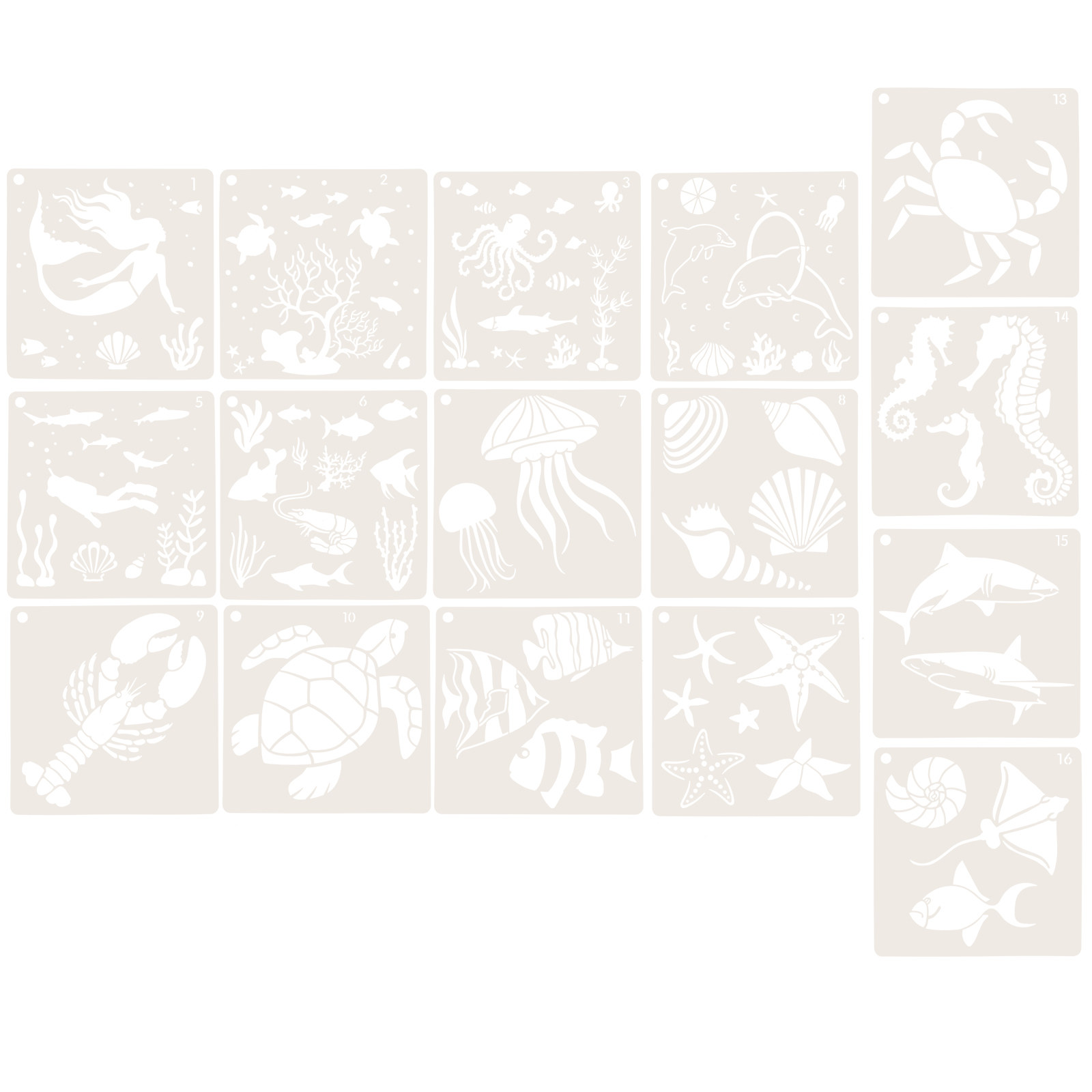 16pcs Ocean World Painting Tem - Craft Embellishment World のレビューと価格