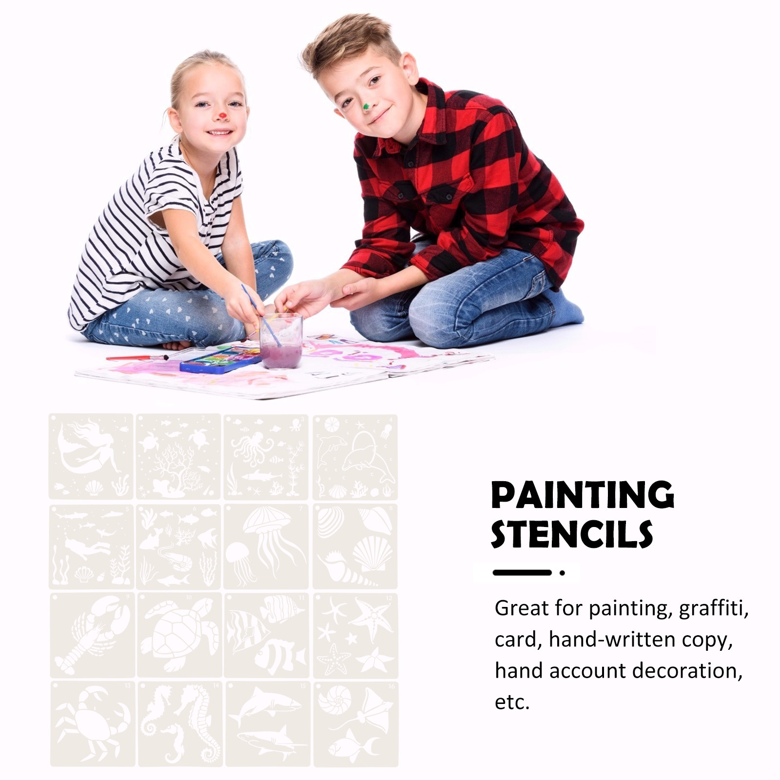 16pcs Ocean World Painting Tem - Craft Embellishment World のレビューと価格