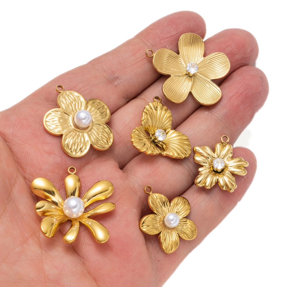 5pcs Gold Stainless Steel Flow - Embellishment Crafts のレビューと価格