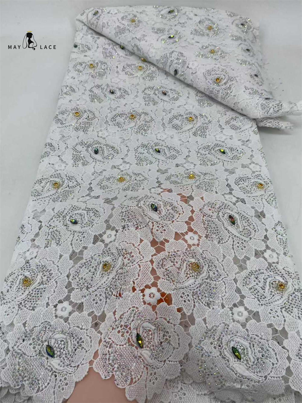 Latest Cord Guipure Lace Fabri - Crystal Mesh Fabric のレビューと価格