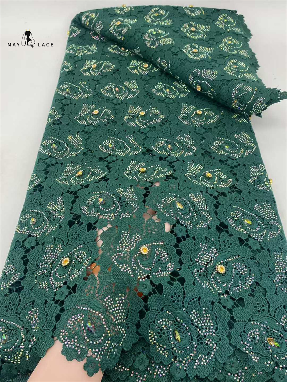 Latest Cord Guipure Lace Fabri - Crystal Mesh Fabric のレビューと価格